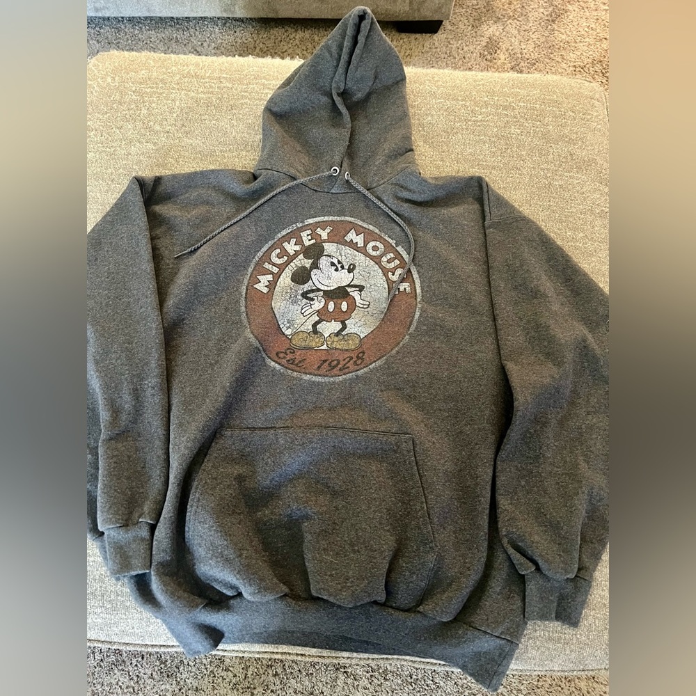 Men’s official Disney World Mickey Mouse gray hoodie